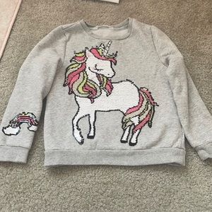 🦄Girls unicorn sequin sweatshirt. Size 6-8Y.